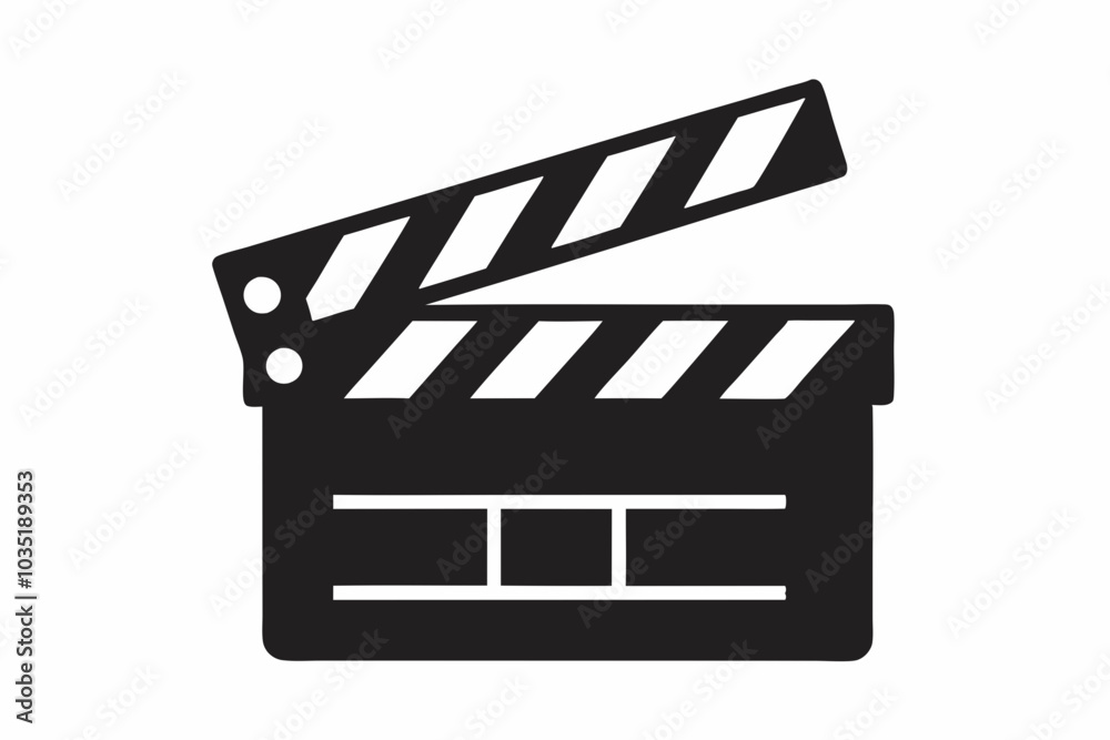 Obraz premium Movie clapperboard silhouette, Clapperboard glyph icon, Movie clapper board, Clapboard Silhouette