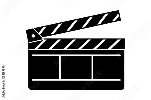 Movie clapperboard silhouette, Clapperboard glyph icon, Movie clapper board, Clapboard Silhouette
