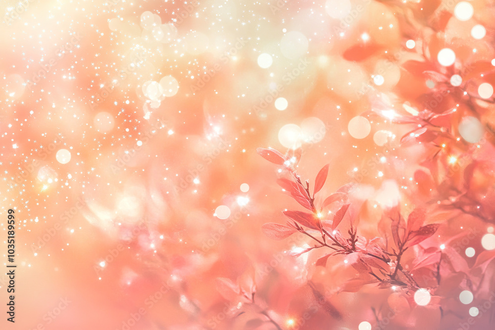Dreamy Soft Bokeh with Delicate Peach Branches Dreamy Soft Bokeh with Delicate Peach Branches