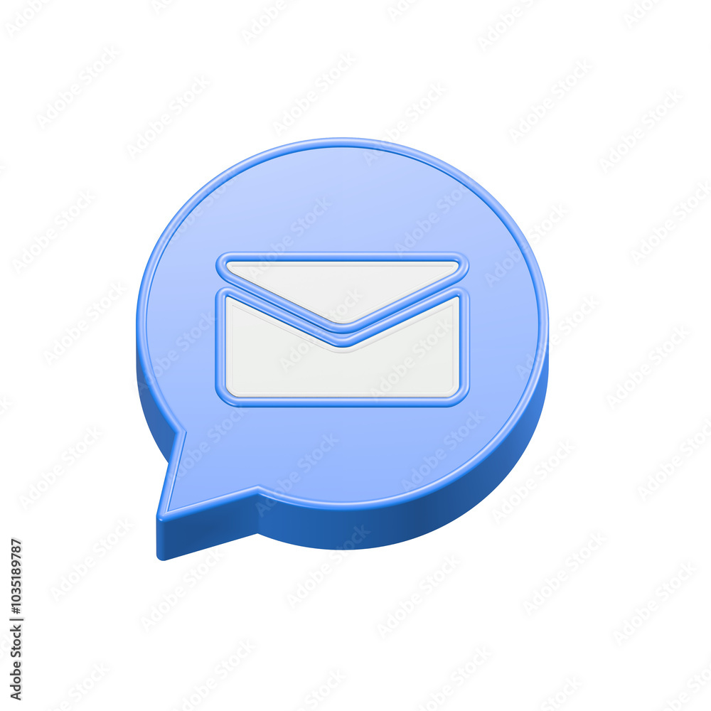 mail 3d symbol blue bubble icon mail 3d symbol blue bubble icon