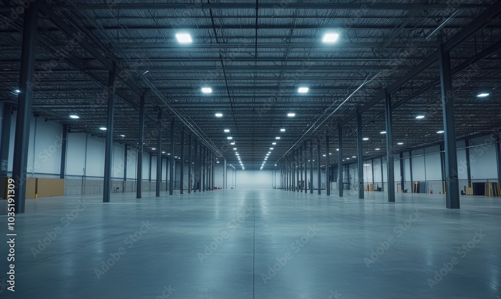 Empty Warehouse Interior. Empty Warehouse Interior.