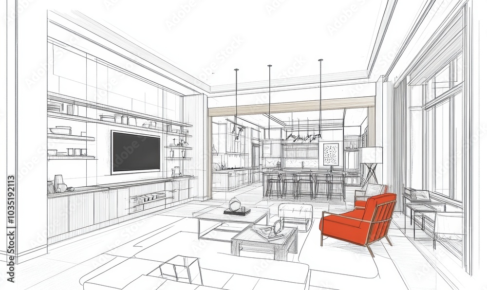 Sketch Living Room Design. Sketch Living Room Design.