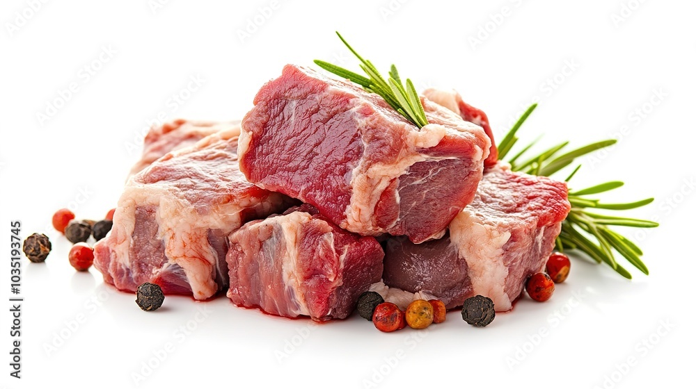 Raw Fresh Meat Isolated on White Background Raw Fresh Meat Isolated on White Background
