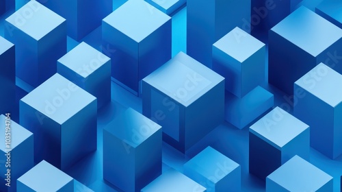 Abstract Blue Cubes