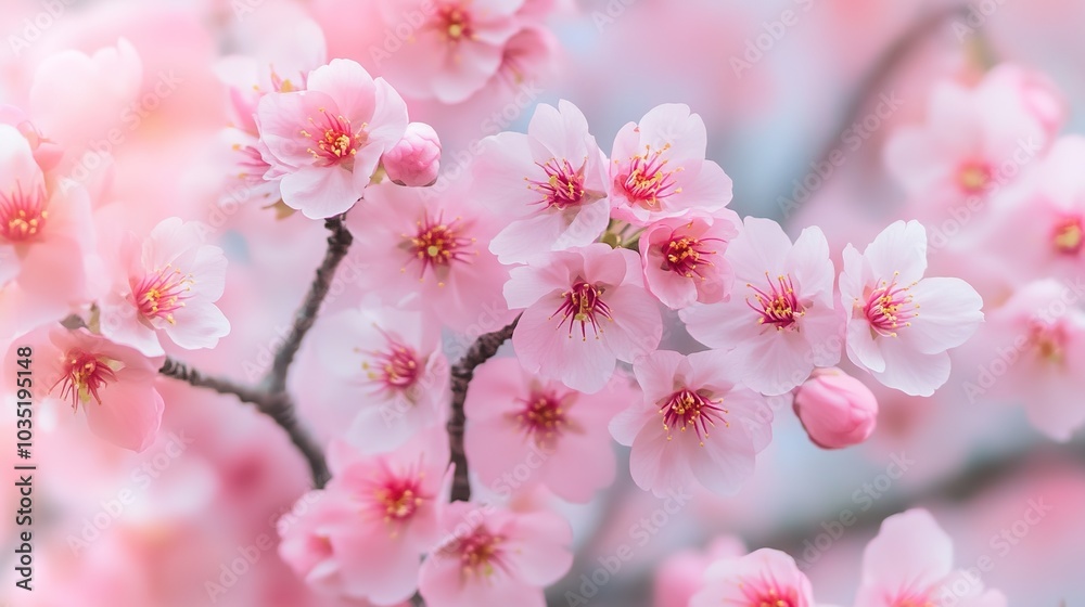 Beautiful Pink Cherry Blossom Flowers in Springtime Beautiful Pink Cherry Blossom Flowers in Springtime