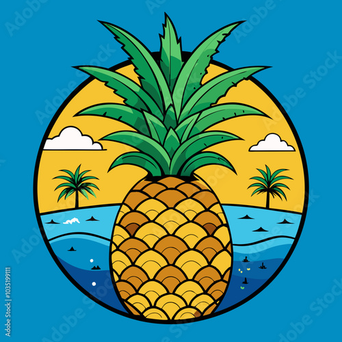 pineapple on the beach