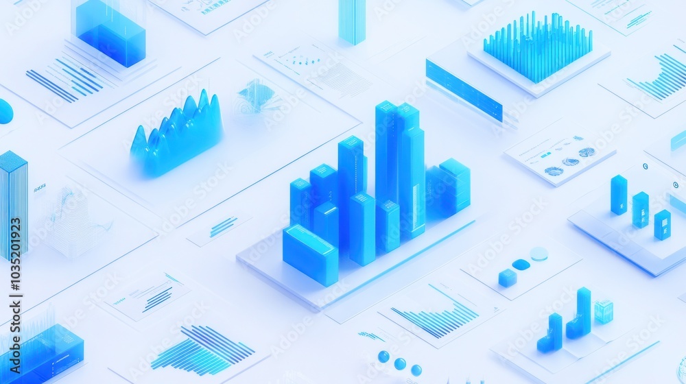 Blue 3D Data Visualization Blue 3D Data Visualization