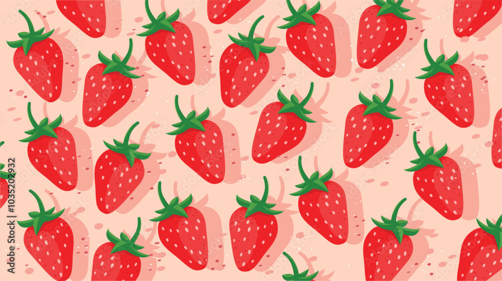 flat strawberry background vector illustration flat strawberry background vector illustration