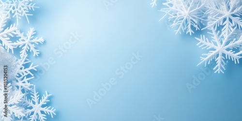 Snowflakes on Blue Background for Winter Theme