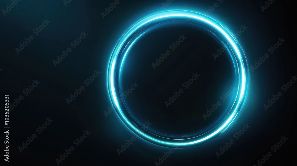 Abstract Blue Neon Circle Abstract Blue Neon Circle