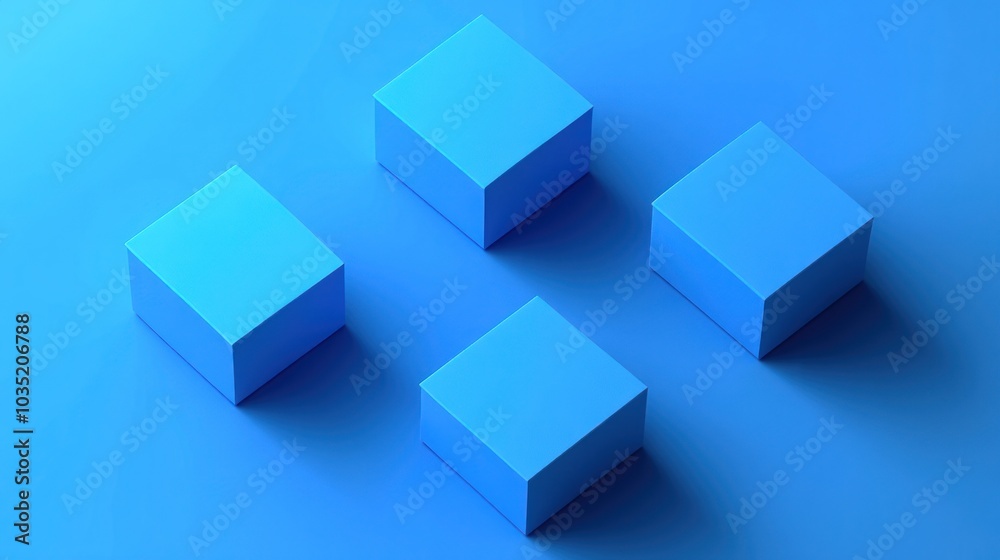 Blue Cubes Minimalist Design