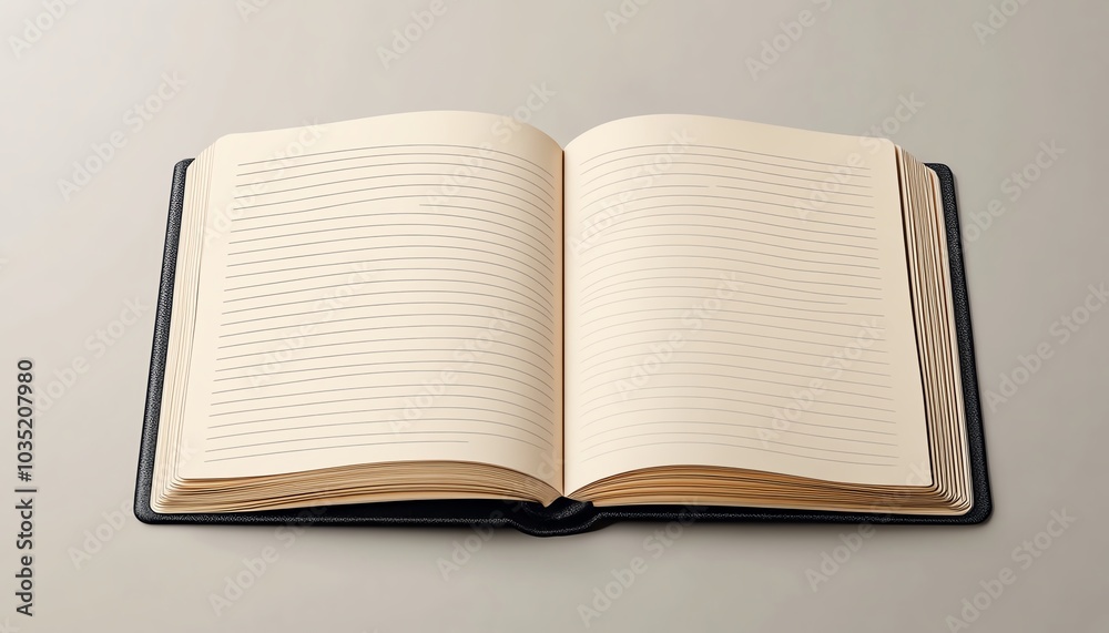 Realistic vector illustration of a stationery composition featuring an isolated notebook, simple blank background, ideal for branding and product mockups Realistic vector illustration of a stationery composition featuring an isolated notebook, simple blank background, ideal for branding and product mockups