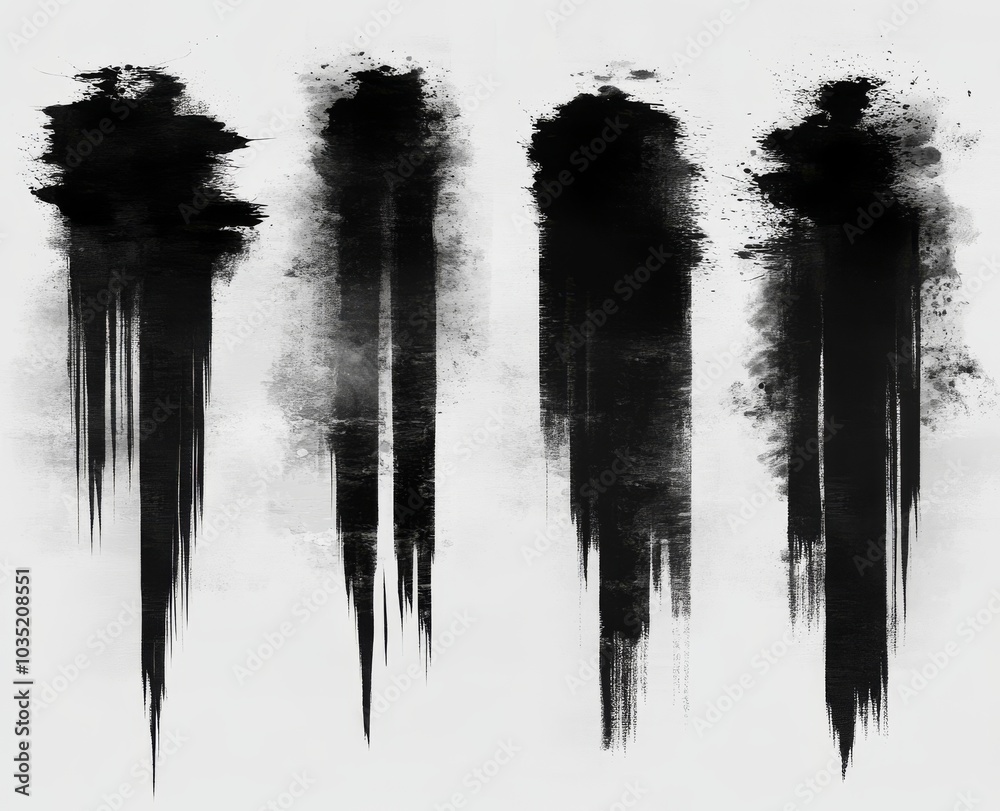 Decorative abstract paintings with cross hatching, monochrome grungy backgrounds, black and white. Decorative abstract paintings with cross hatching, monochrome grungy backgrounds, black and white.