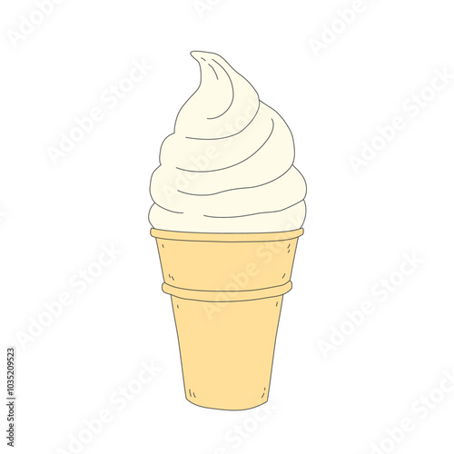 ice cream cone, Illustration, isolated, icon illustration, clipart