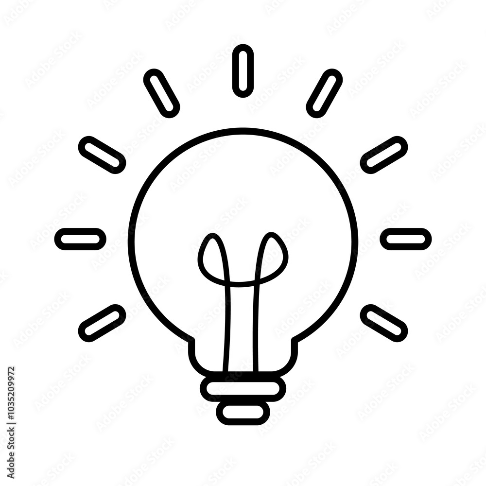 light bulb icon vector isolated on white background light bulb icon vector isolated on white background