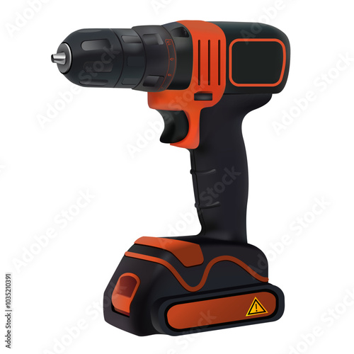 Screwdriver 3D Vector on white background