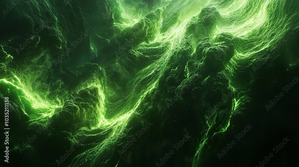 Obraz premium A green abstract wave background