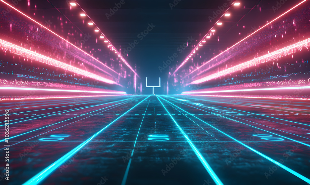Dynamic Neon Football Action with Futuristic Geometric Patterns and Vibrant Light Trails for High-Energy Sports Advertising Backgrounds Dynamic Neon Football Action with Futuristic Geometric Patterns and Vibrant Light Trails for High-Energy Sports Advertising Backgrounds