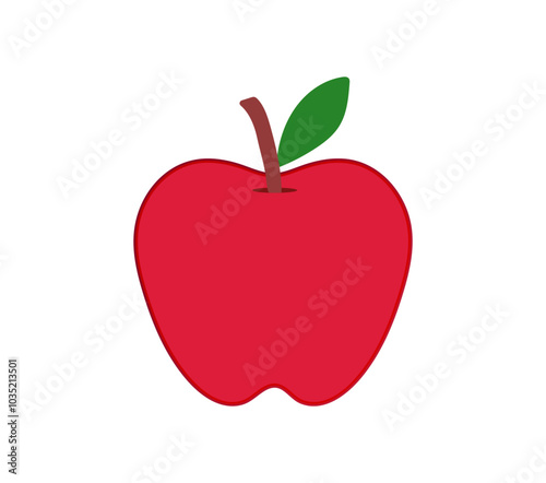 Apple isolated on white background. Red apple icon. Apple fruit for healthy. Vector illustration