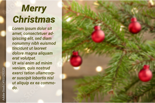 Christmas vector blurred banner with place for text. Christmas greeting. photo