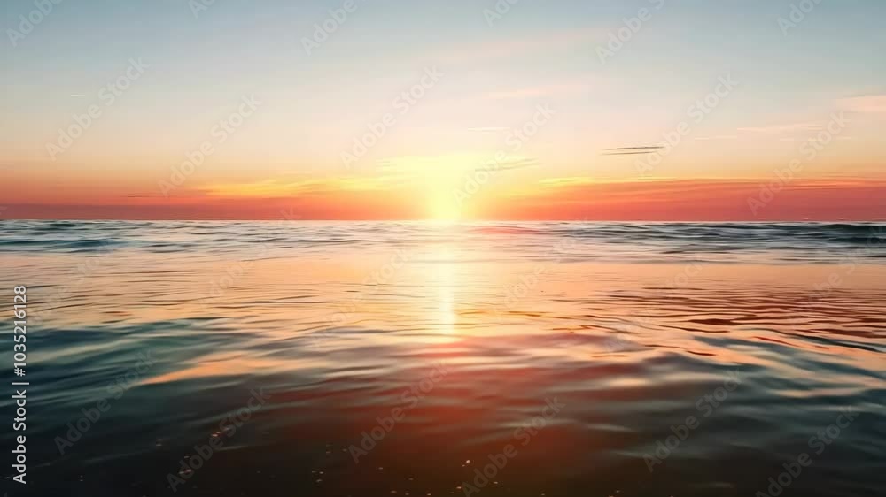 Sun dipping below the horizon of a calm sea, Video