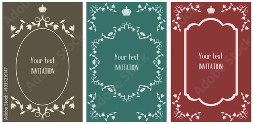 Fotografie Set invitation card cover template design in trendy pastel retro color