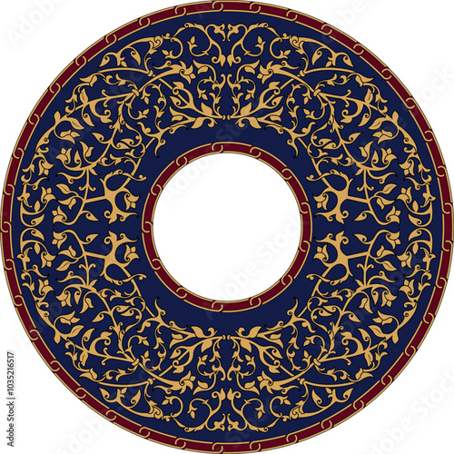 Hollow Islamic golden plant ornament for writing texts and setting them as a suitable background