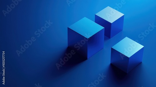 Blue Cubes on a Blue Background