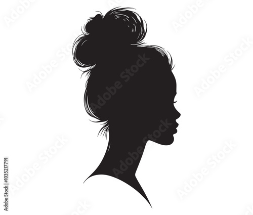 Beautiful face woman silhouette, Silhouette of a woman, Decorative fashion girl for beauty salon design.