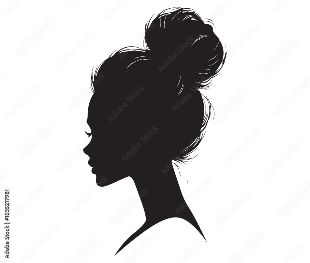 Beautiful face woman silhouette, Silhouette of a woman, Decorative fashion girl for beauty salon design. Beautiful face woman silhouette, Silhouette of a woman, Decorative fashion girl for beauty salon design.