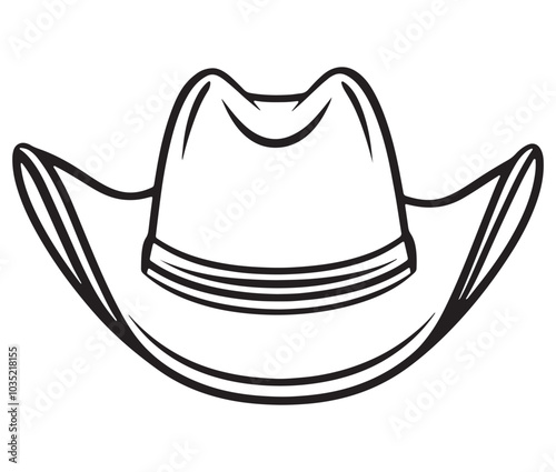 Cowboy hat icon outline. Cowboy hat illustration, Cowboy hat vector