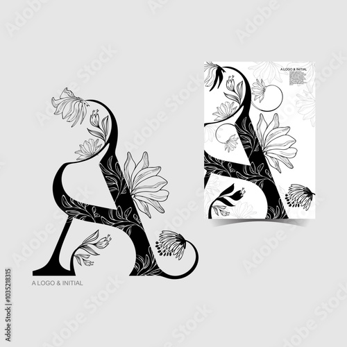 A, AA, Beauty vector initial logo, wedding monogram collection, Modern Minimalistic and Floral templates for Invitation cards, Save the Date, Logo identity for restaurant, boutique, cafe in vector