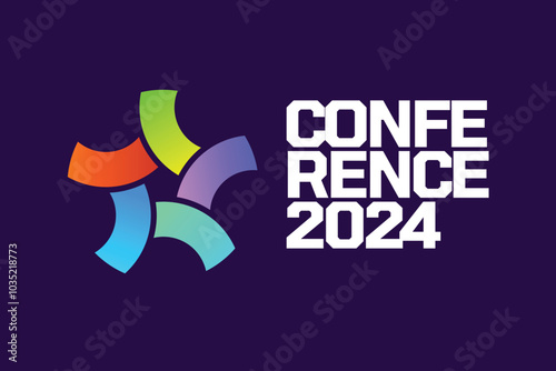 Modern Abstract Colorful Conference Logo Template for Your Event or Conference. Modern Colorful Logo Template Ready For Use, Modern Initial Logo