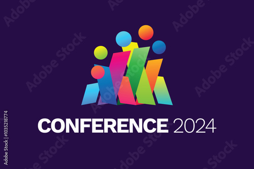 Modern Abstract Colorful Conference Logo Template for Your Event or Conference. Modern Colorful Logo Template Ready For Use, Modern Initial Logo