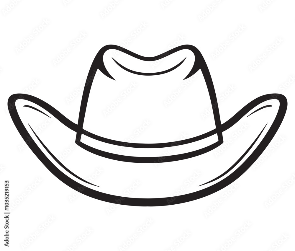 Cowboy hat icon outline. Cowboy hat illustration, Cowboy hat vector Cowboy hat icon outline. Cowboy hat illustration, Cowboy hat vector