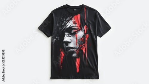 black hyperealistic street weat t-shirt  photo