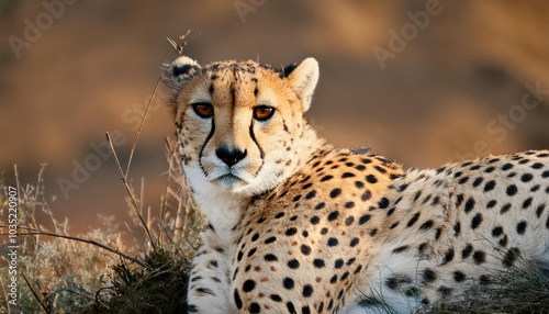 Close-Up of a Cheetah, Emphasizing Its Speed and Elegance in the Wild