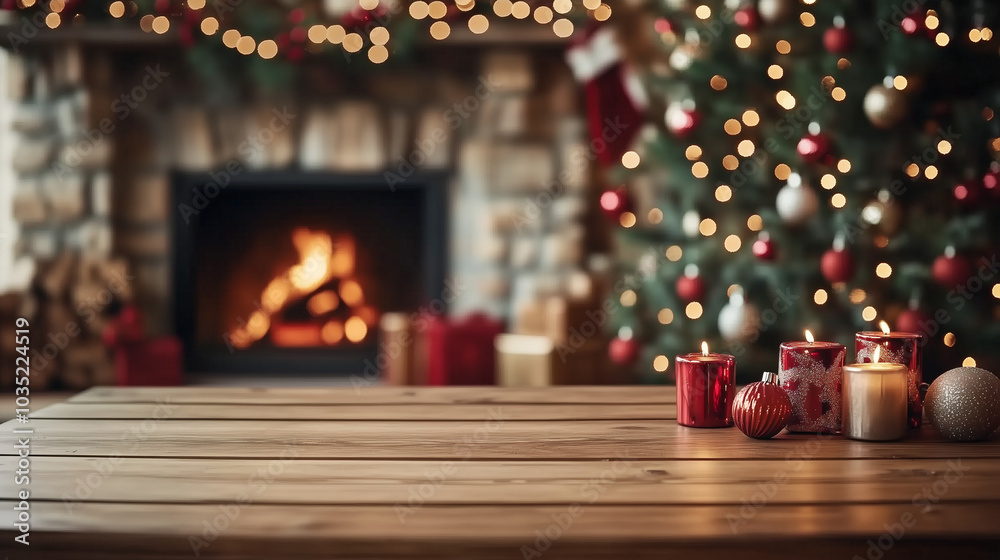 Cozy Christmas Fireplace Scene with Christmas Tree and Warm Holiday Decor - Inviting Home Interior with Fireplace and Holiday Cheer, copy space Cozy Christmas Fireplace Scene with Christmas Tree and Warm Holiday Decor - Inviting Home Interior with Fireplace and Holiday Cheer, copy space