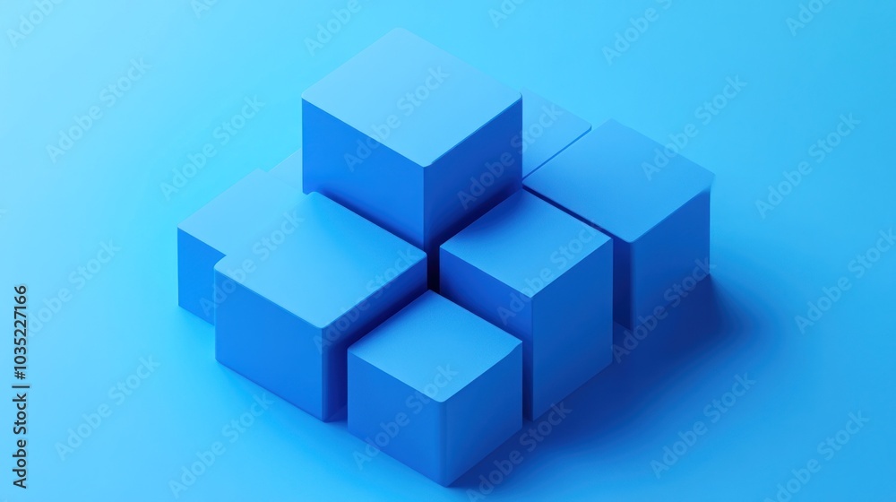 Blue Cubes Abstract Blue Cubes Abstract