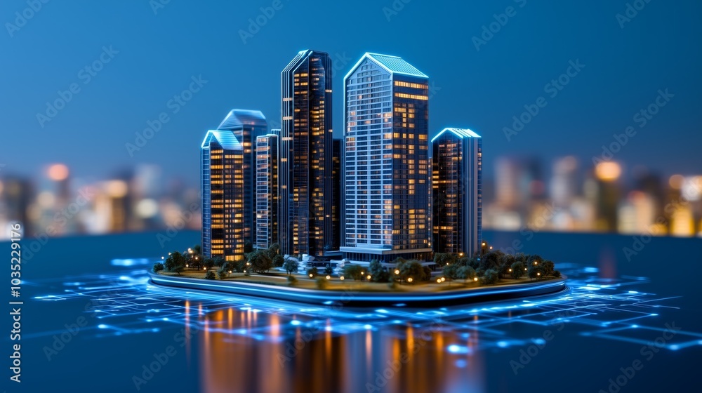 Fototapeta premium Futuristic Tech Architectural Design Concept