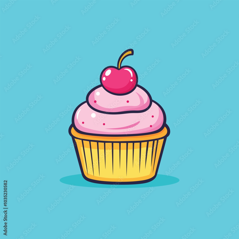 Whimsical Cake Character Vector with Frosting and Sprinkles Whimsical Cake Character Vector with Frosting and Sprinkles