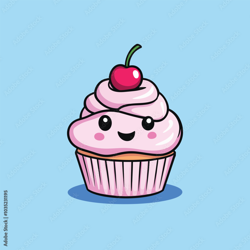 Yummy Cupcake Mascot Vector Art for Food and Snack Branding