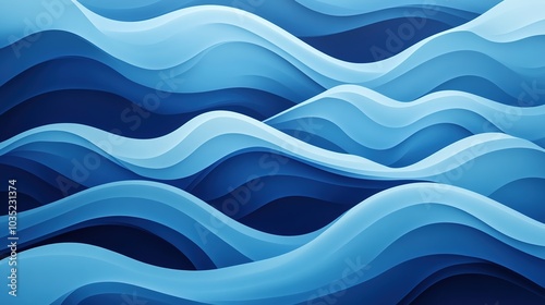 Wallpaper Mural Abstract Blue Waves Artwork for Modern Design Torontodigital.ca