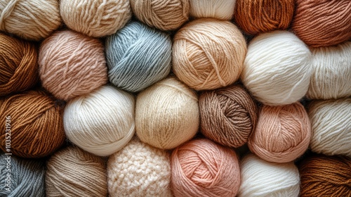 Soft Pastel Wool Yarns: A Cozy Collection of Neutral and Warm Colors photo