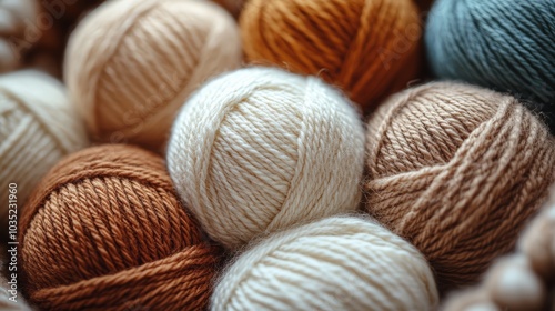 Soft Pastel Wool Yarns: A Cozy Collection of Neutral and Warm Colors photo