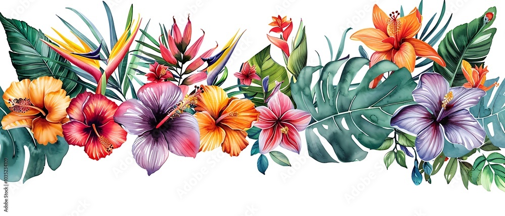 Obraz premium Vibrant Watercolor Floral Arrangement for Design Projects