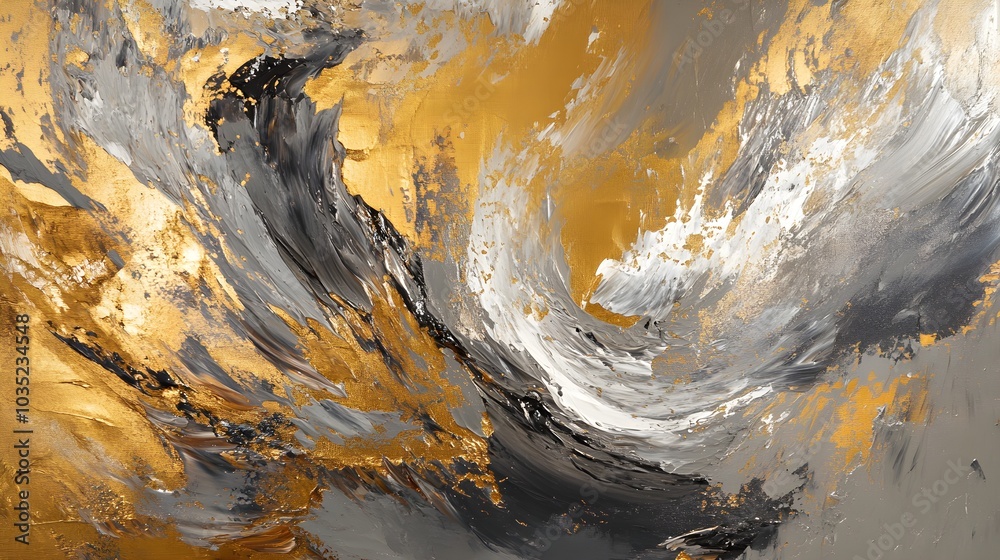 Abstract Gold Grey and White Painting Texture Background Abstract Gold Grey and White Painting Texture Background