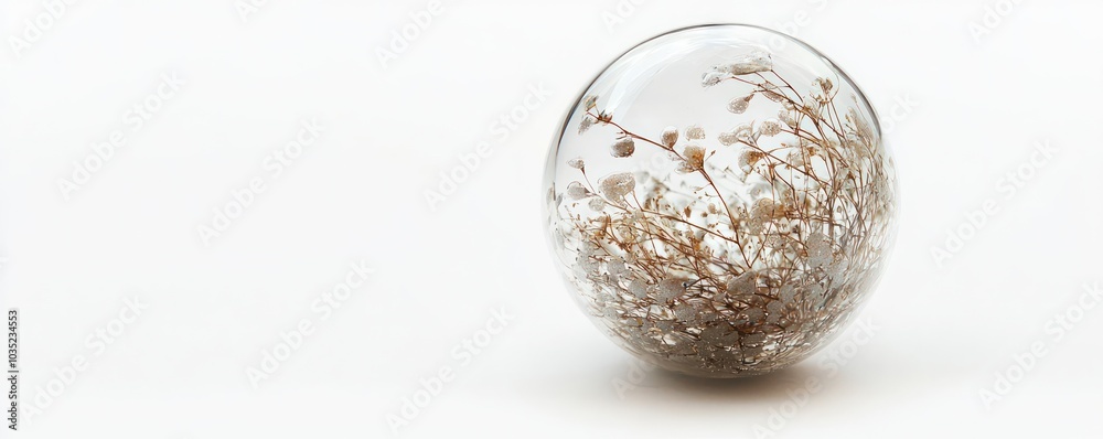 Seasonal decoration with a transparent Christmas ornament. Seasonal decoration with a transparent Christmas ornament.