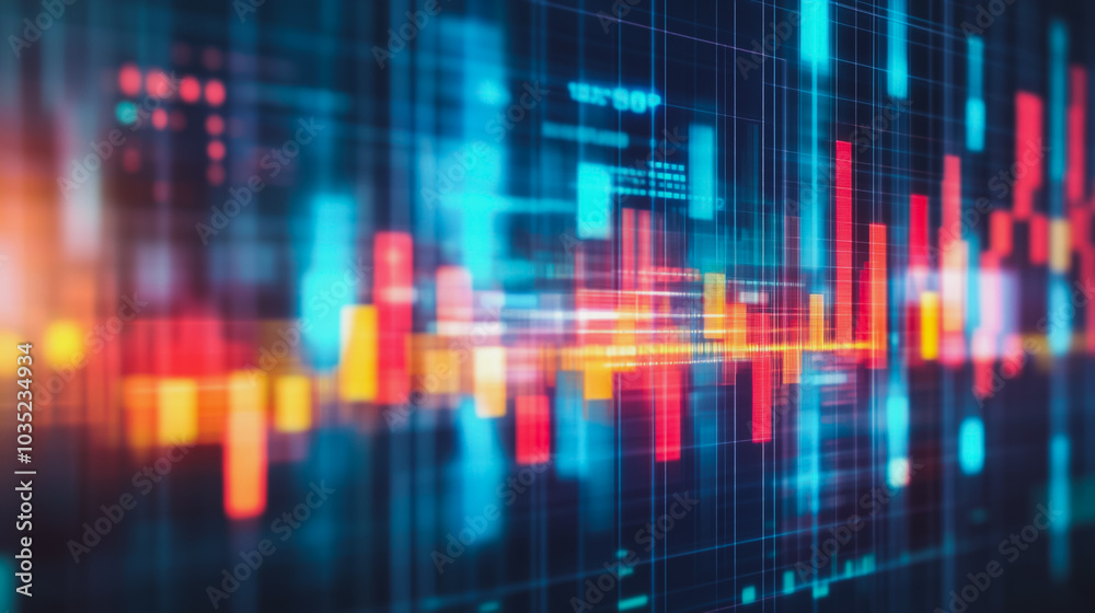 Abstract business  and charts and graphs with statistics to innovative analyze business potential and forecast future development of companies growth.