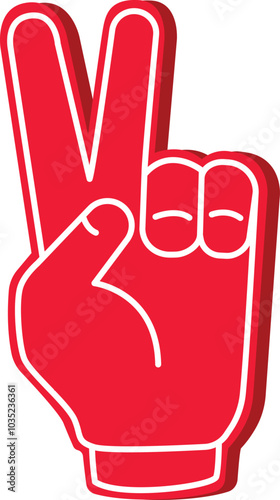 Two fingers gesture foam glove color icon